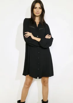 LolaLiza Losvallende korte overhemdjurk- Jurken