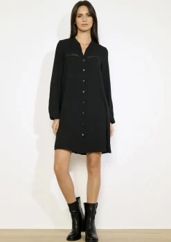 LolaLiza Losvallende korte overhemdjurk- Jurken