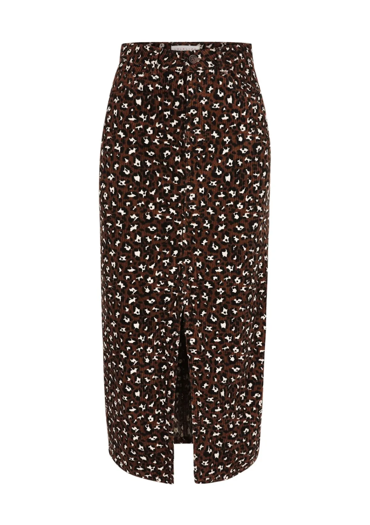 LolaLiza Maxi cordrok met luipaardprint- Rokken