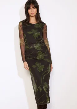 LolaLiza Mesh lange jurk met bloemenprint- Jurken