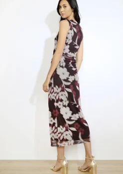 LolaLiza Mesh midi-jurk met bloemen- Jurken