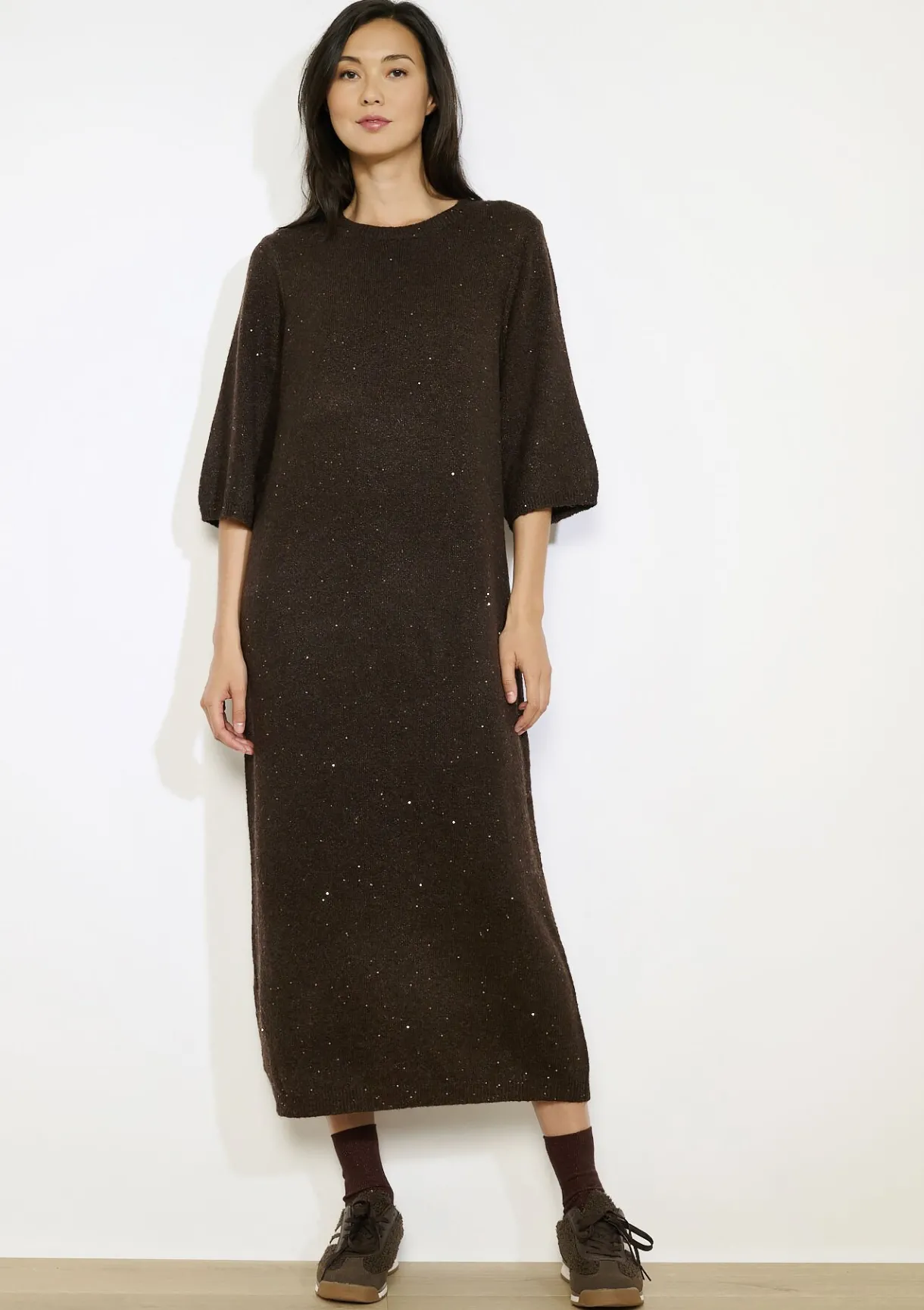 LolaLiza Midi gebreide jurk met pailletten- Jurken