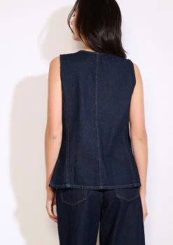 LolaLiza Mouwloos denim jasje- Vesten En Blazers|Co-Ord Sets