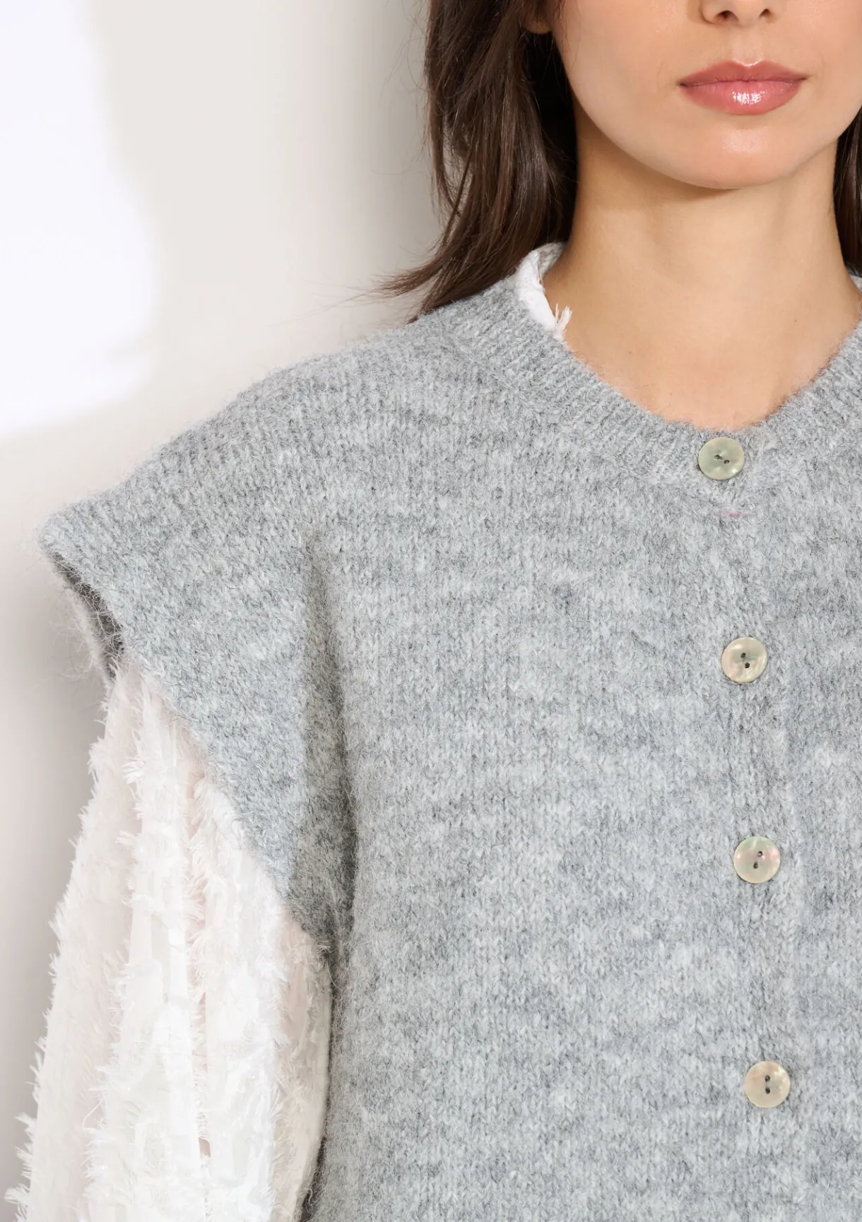 LolaLiza Mouwloos gebreid gilet- Truien En Cardigans