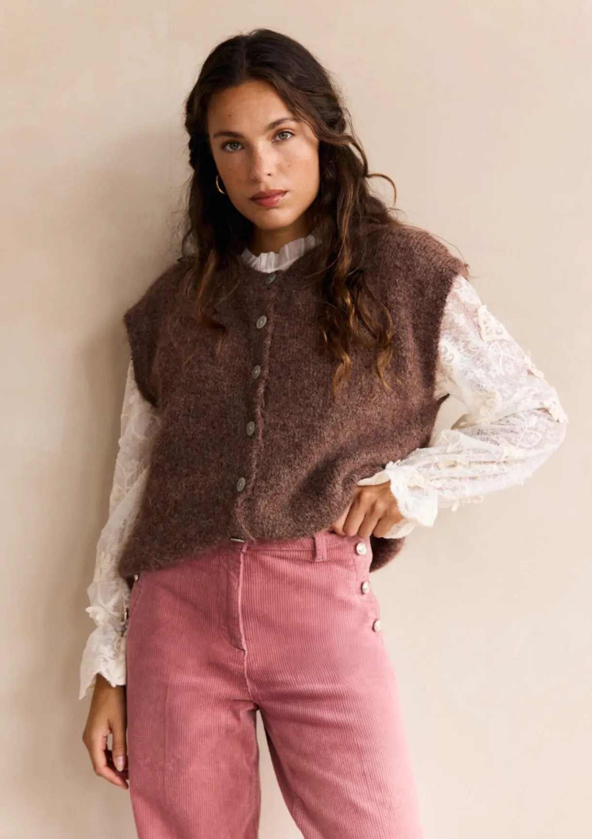 LolaLiza Mouwloos gebreid gilet- Truien En Cardigans