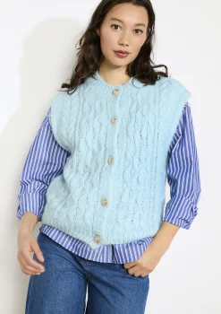 LolaLiza Mouwloos kabelgebreid vest- Truien En Cardigans