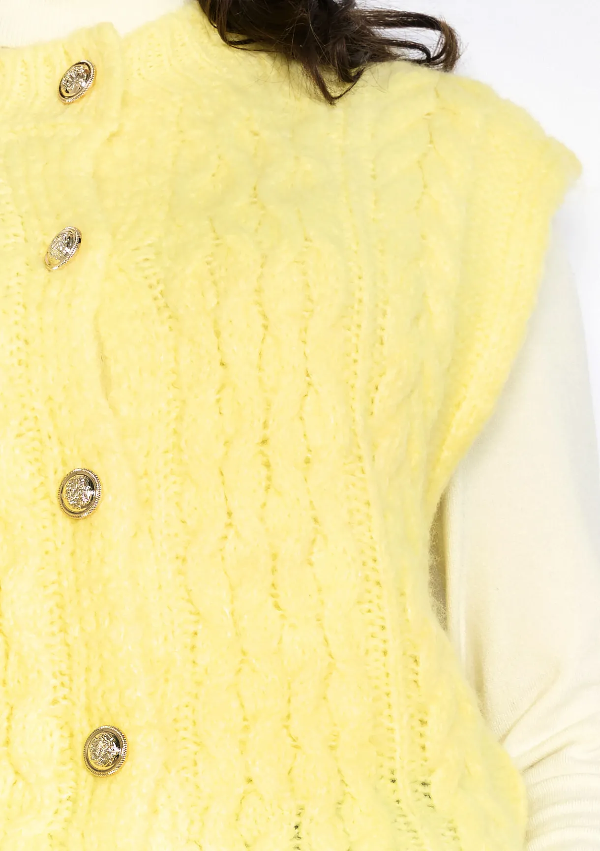 LolaLiza Mouwloos kabelgebreid vest- Truien En Cardigans