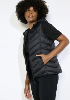 LolaLiza Mouwloze donsjas met capuchon- Loungewear|Mantels En Jassen