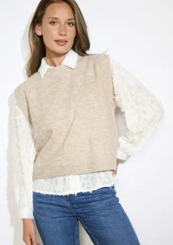 LolaLiza Mouwloze gebreide trui- Truien En Cardigans