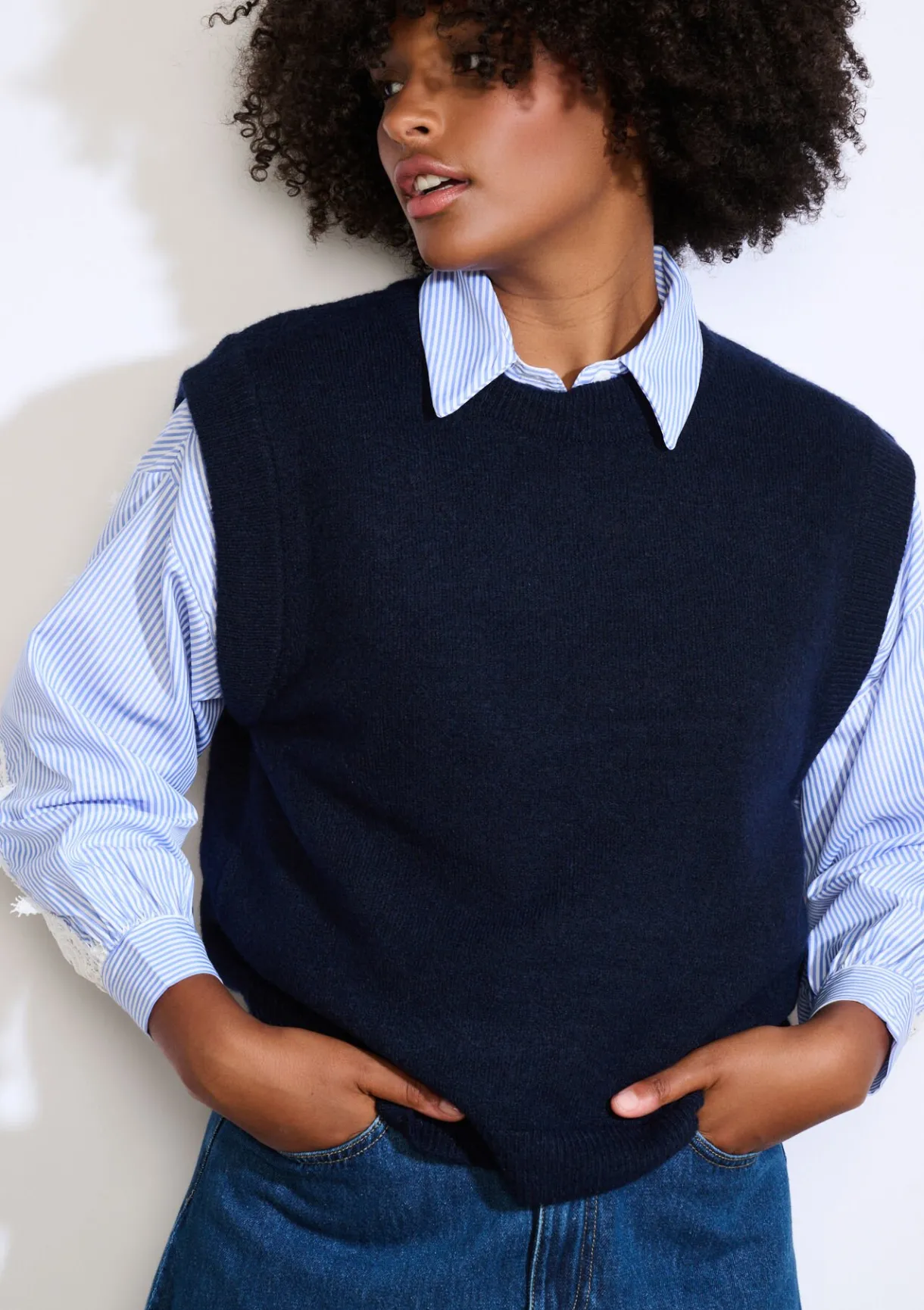 LolaLiza Mouwloze gebreide trui- Truien En Cardigans