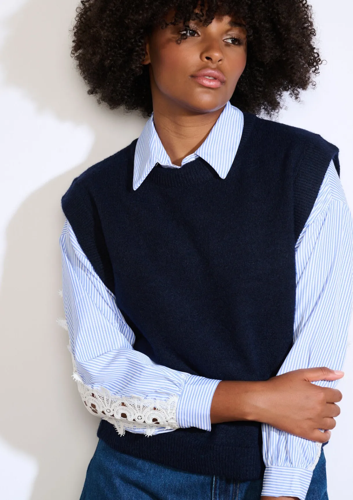 LolaLiza Mouwloze gebreide trui- Truien En Cardigans