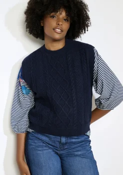 LolaLiza Mouwloze kabelgebreide trui- Truien En Cardigans