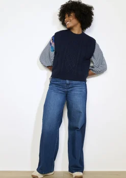 LolaLiza Mouwloze kabelgebreide trui- Truien En Cardigans