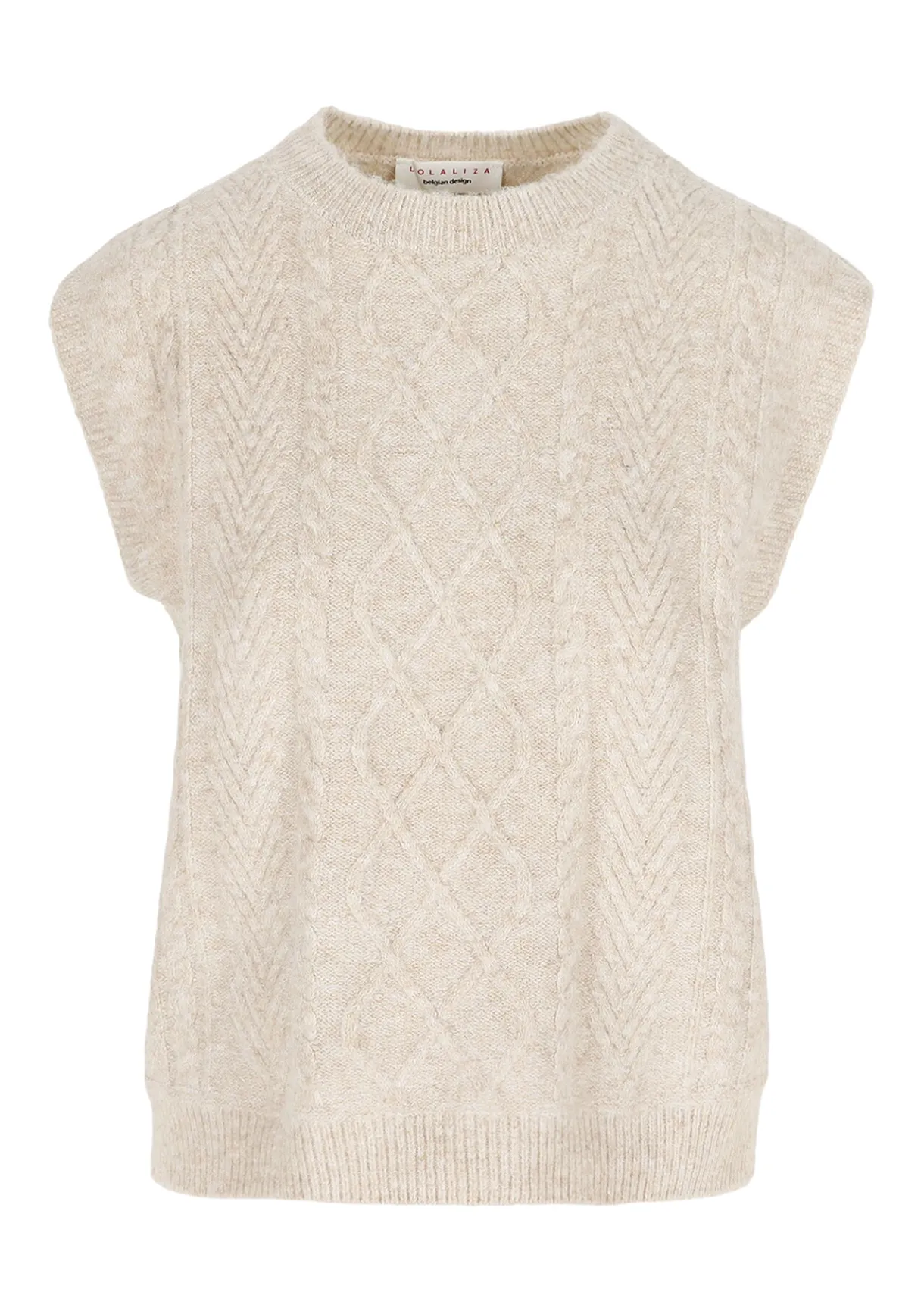 LolaLiza Mouwloze kabelgebreide trui- Truien En Cardigans