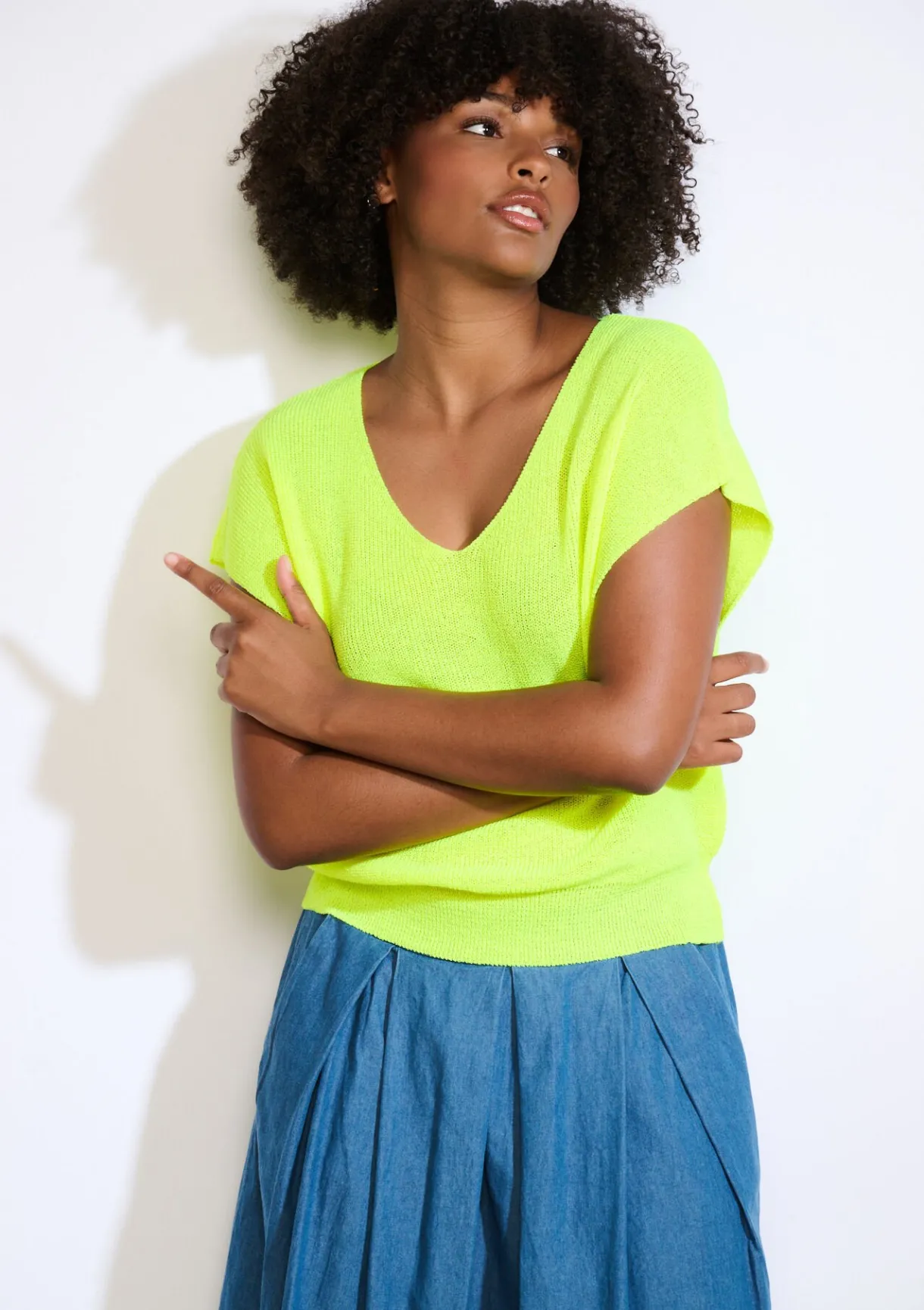 LolaLiza Mouwloze top in fijne knit- Truien En Cardigans