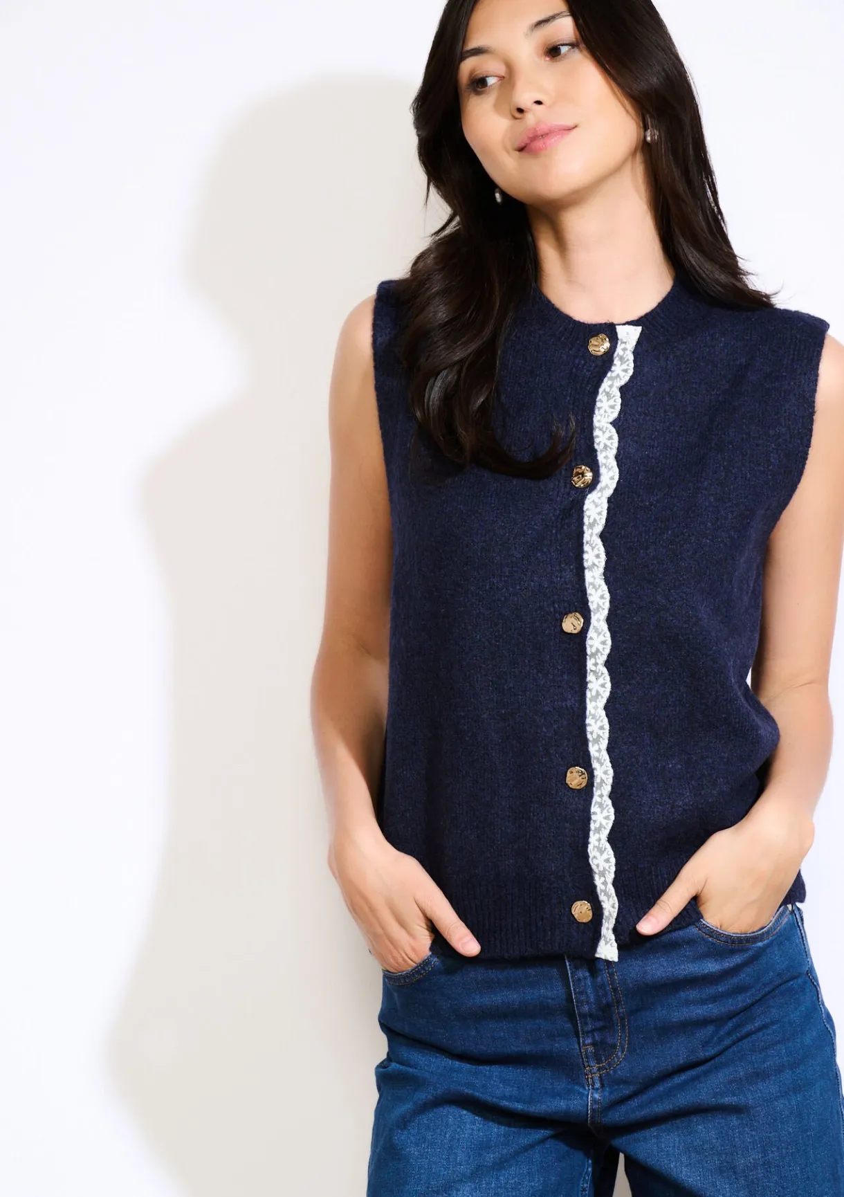 LolaLiza Mouwloze zachte cardigan met knopen- Truien En Cardigans