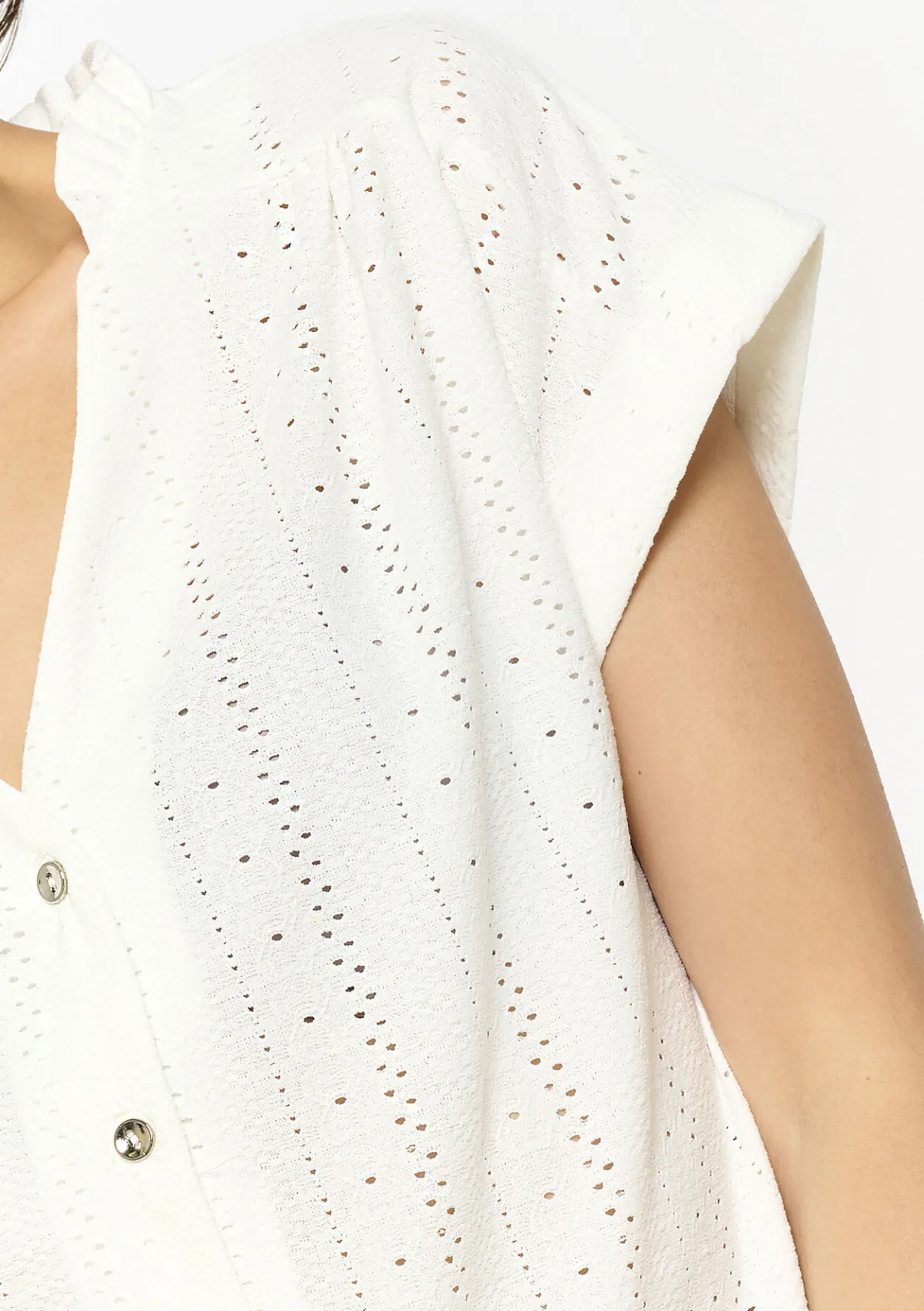 LolaLiza Opengewerkte top met knopen- Tops En T-Shirts