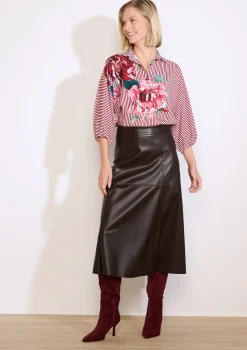 LolaLiza Overhemd met strepen en bloemenprint- Blouses En Hemden