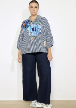 LolaLiza Overhemd met strepen en bloemenprint- Blouses En Hemden