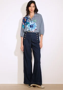 LolaLiza Overhemd met strepen en bloemenprint- Blouses En Hemden