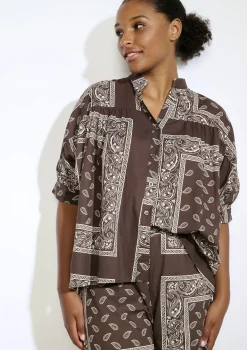 LolaLiza Oversized blouse met bandanaprint- Co-Ord Sets|Blouses En Hemden