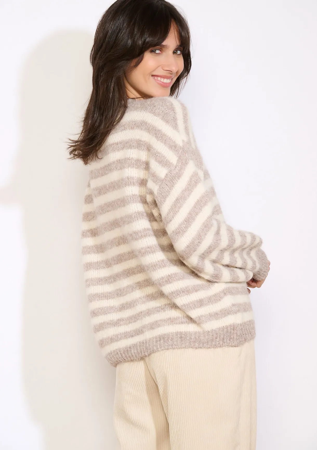 LolaLiza Oversized gestreepte trui- Truien En Cardigans