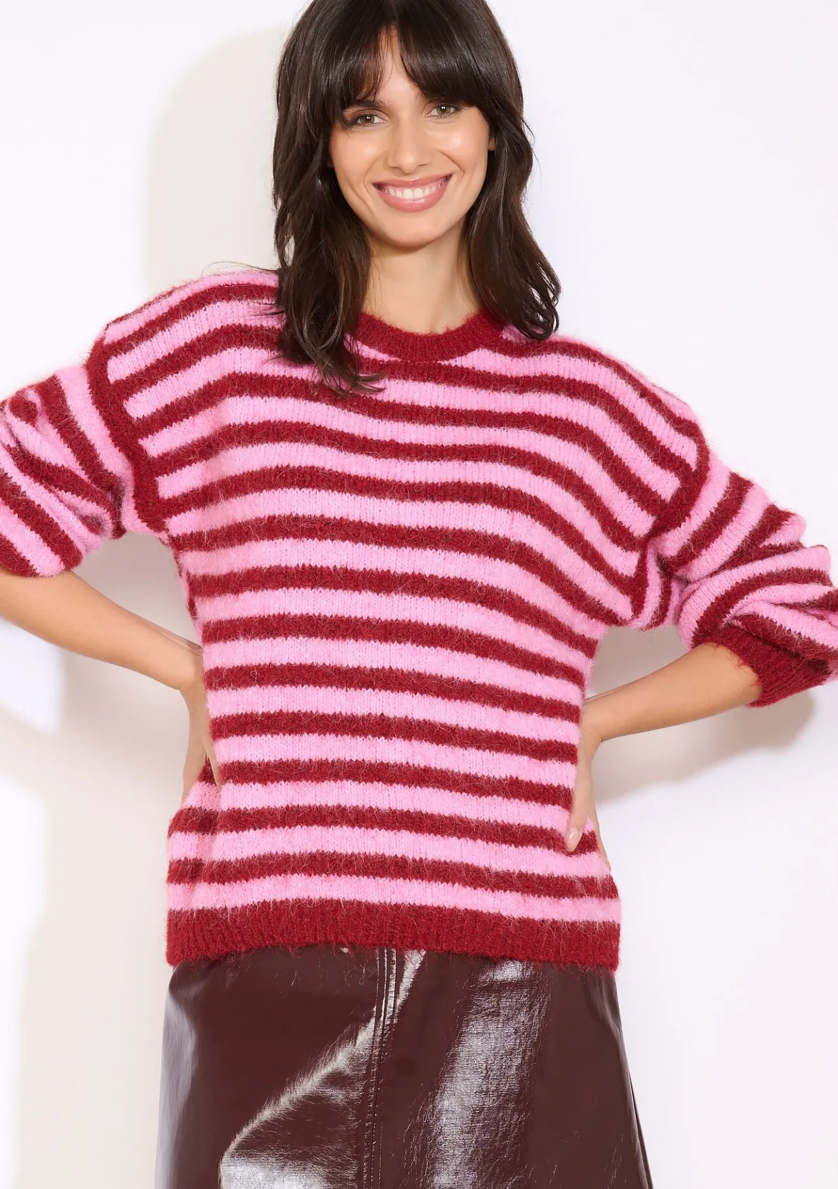 LolaLiza Oversized gestreepte trui- Truien En Cardigans