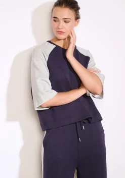 LolaLiza Oversized sweatshirt met contrast- Sweats|Loungewear