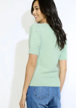 LolaLiza Pluizige trui korte mouwen- Truien En Cardigans