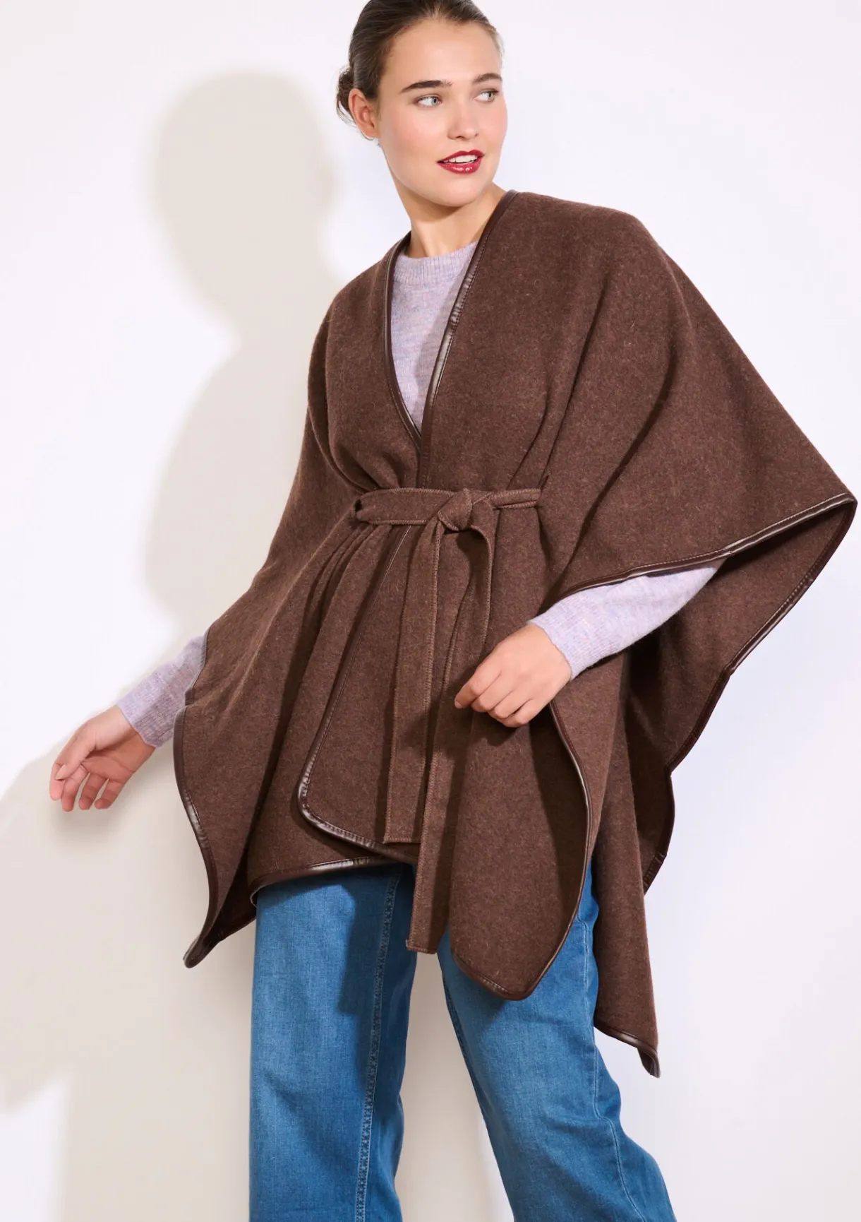 LolaLiza Poncho met ceintuur- Accessoires|Mantels En Jassen