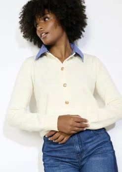 LolaLiza Poplin vest met overhemdkraag- Truien En Cardigans