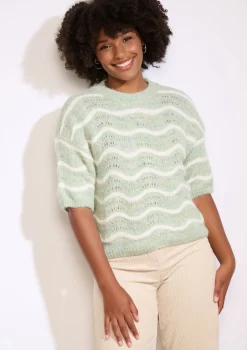 LolaLiza Pullover met korte mouwen en golfjes- Truien En Cardigans