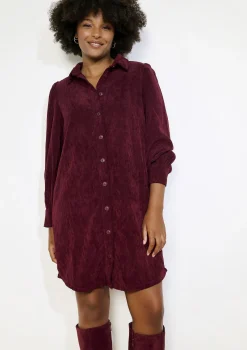 LolaLiza Ribfluwelen overhemdjurk- Jurken