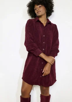 LolaLiza Ribfluwelen overhemdjurk- Jurken