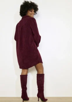 LolaLiza Ribfluwelen overhemdjurk- Jurken