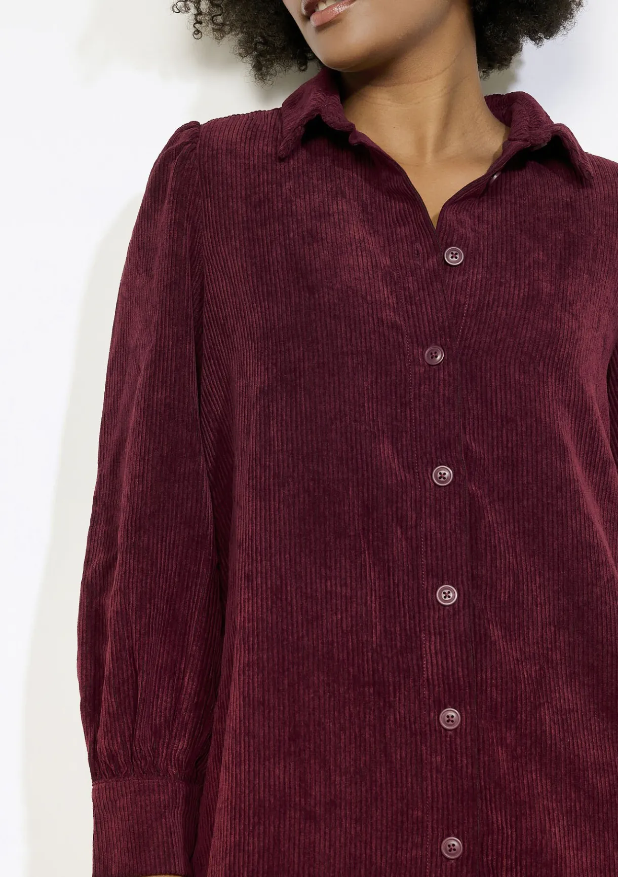 LolaLiza Ribfluwelen overhemdjurk- Jurken