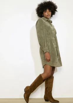 LolaLiza Ribfluwelen overhemdjurk- Jurken