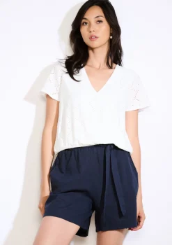 LolaLiza Romantische broderie t-shirt- Tops En T-Shirts