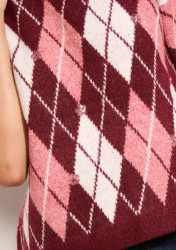 LolaLiza Ruitjestrui met korte mouwen- Truien En Cardigans