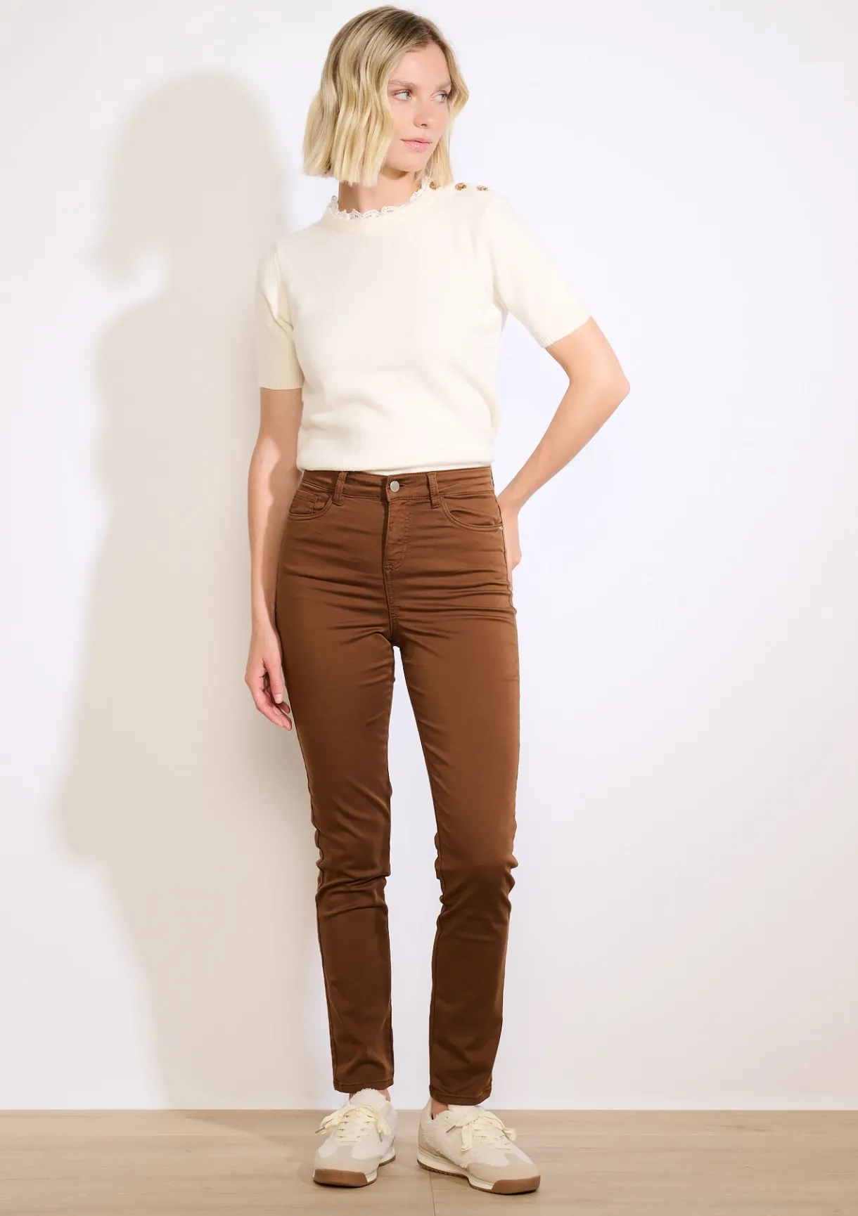 LolaLiza Slim fit broek met hoge taille- Broeken