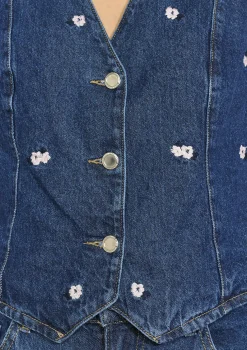 LolaLiza Spijker gilet met bloemen- Vesten En Blazers|Co-Ord Sets