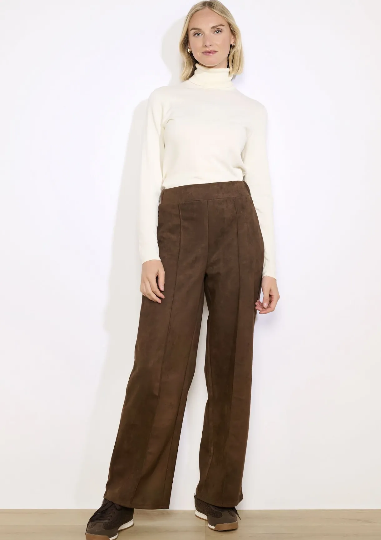 LolaLiza Suèdelook broek met wijde pijp- Broeken