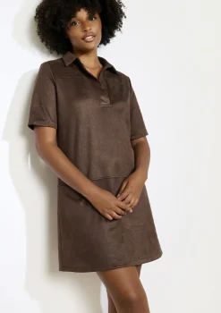 LolaLiza suèdine polo jurk- Jurken