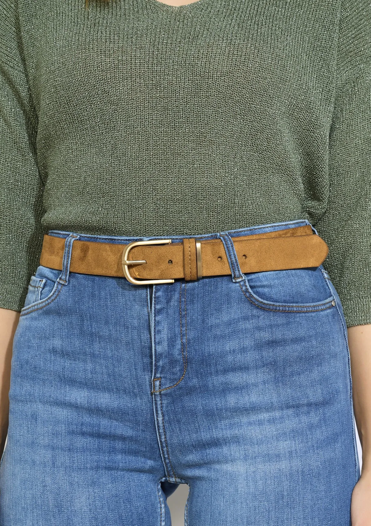 LolaLiza Suèdine riem met gouden gesp- Accessoires