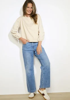 LolaLiza Sweatshirt met geborduurde mouwen- Sweats