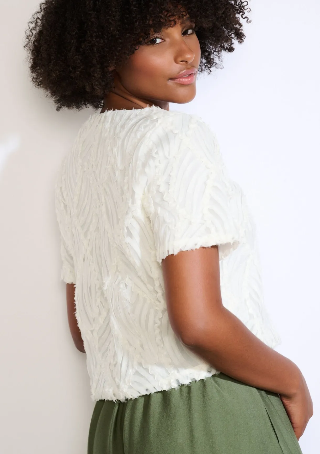 LolaLiza Textuur top met korte mouwen- Tops En T-Shirts