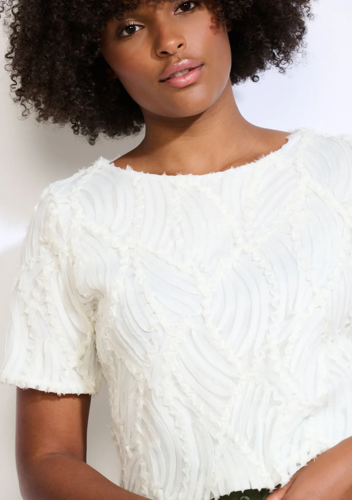 LolaLiza Textuur top met korte mouwen- Tops En T-Shirts