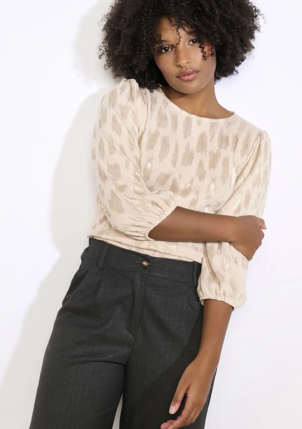 LolaLiza Textuurblouse met soepele snit- Tops En T-Shirts