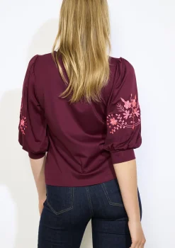 LolaLiza Top met borduursels op de mouwen- Tops En T-Shirts