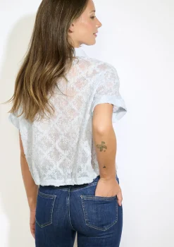 LolaLiza Transparant blouse met kant- Blouses En Hemden